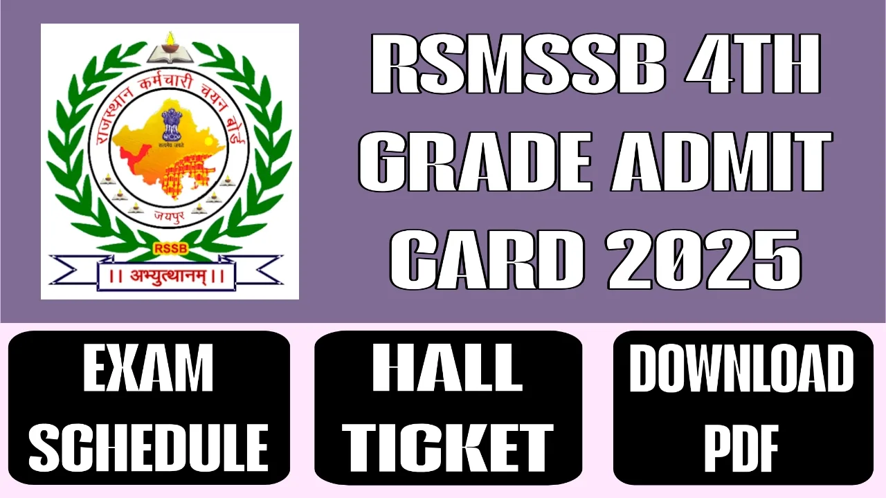 RSMSSB 4th Grade Admit Card 2025
