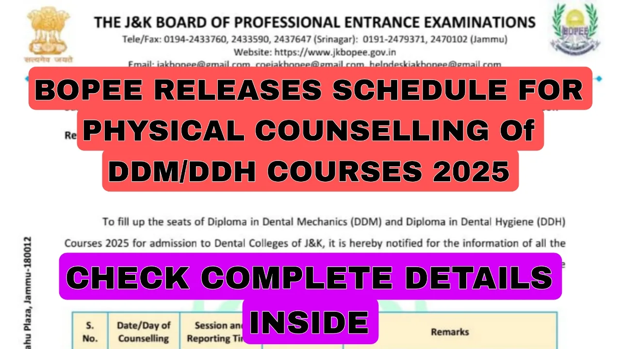 BOPEE Physical Counselling of DDM or DDH Courses 2025