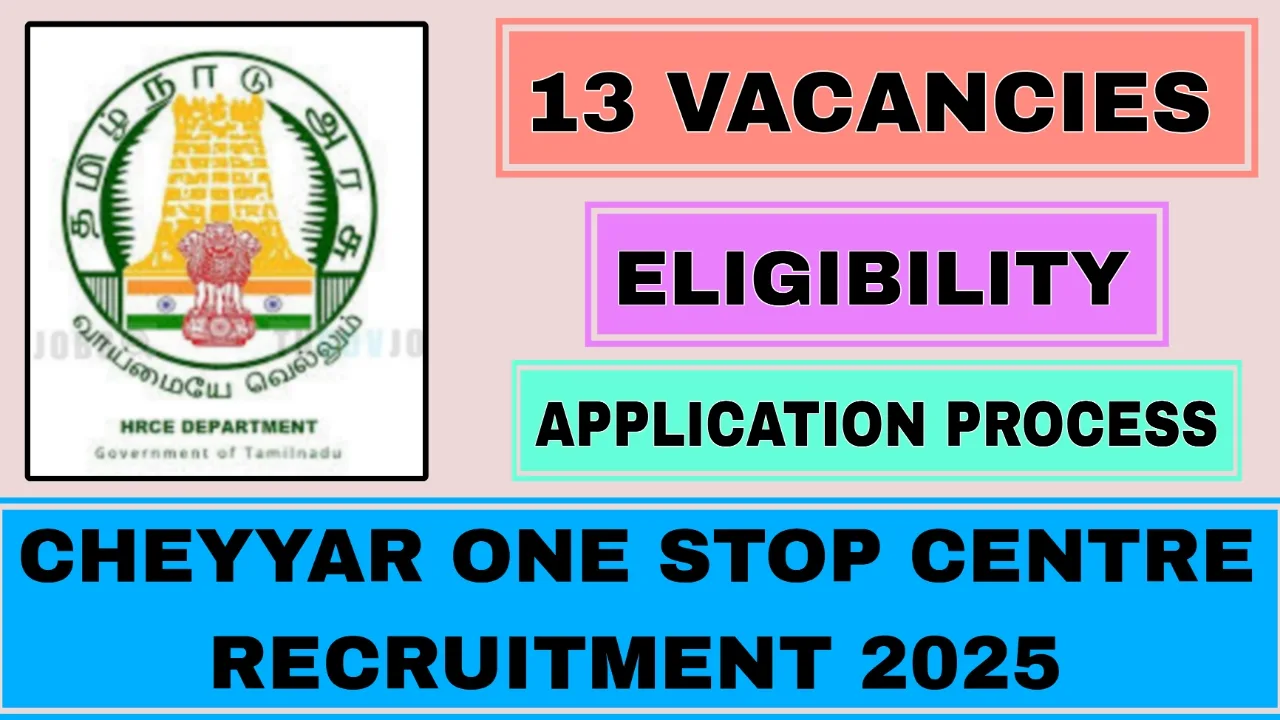 Cheyyar One Stop Centre Recruitment 2025