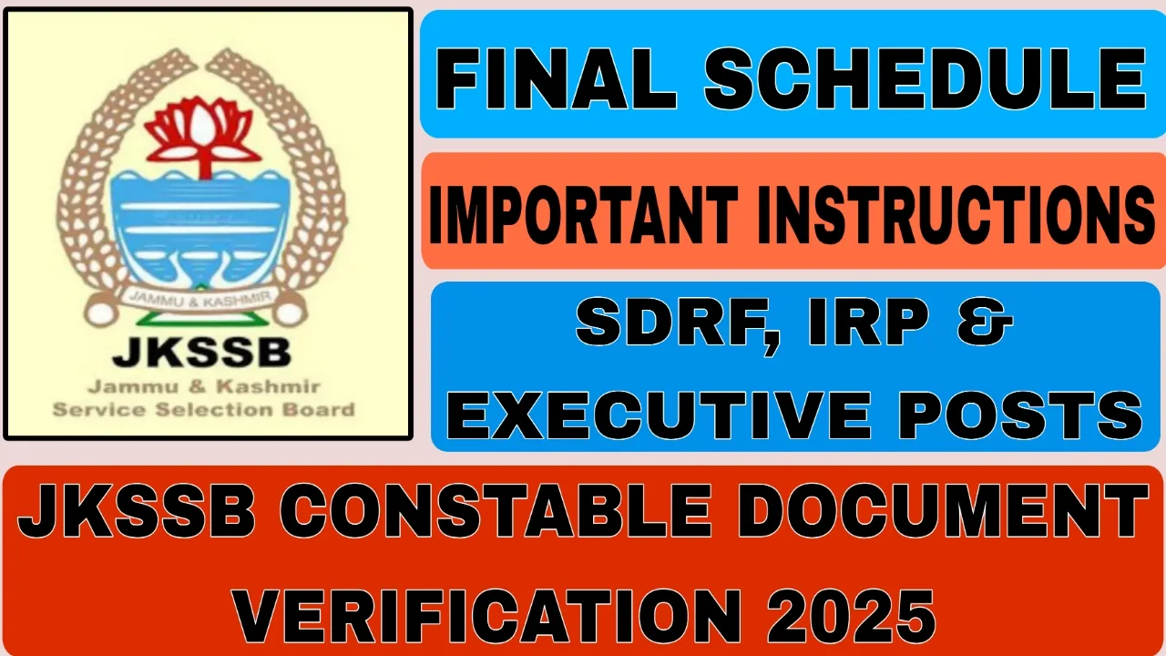 JKSSB Constable Document Verification 2025
