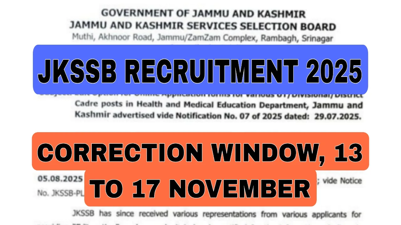 JKSSB Recruitment 2025