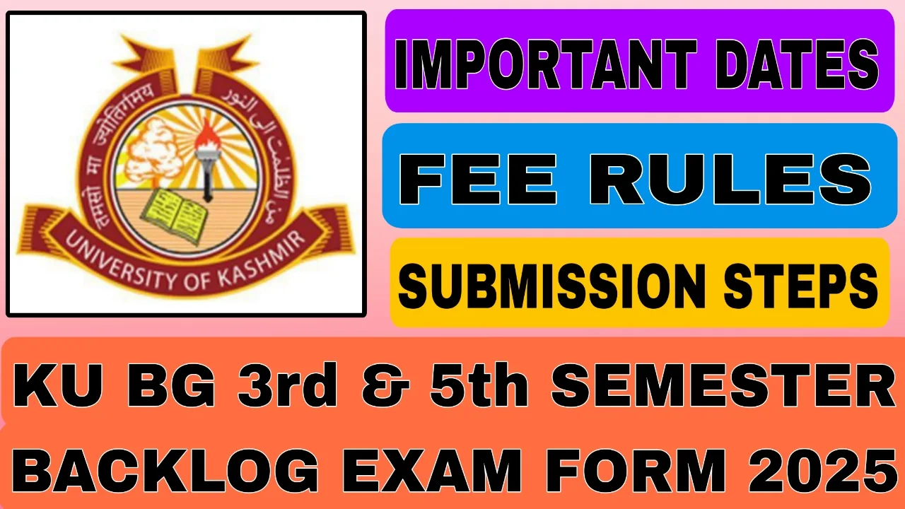 KU BG 3rd & 5th Semester Backlog Exam Form 2025